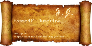 Hosszú Jusztina névjegykártya